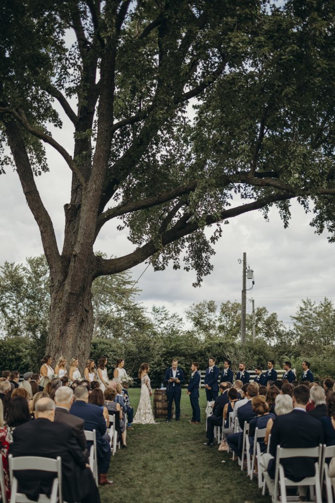 Wedding Ceremony at Heritage Prairie Farm in Wheaton, Illinois