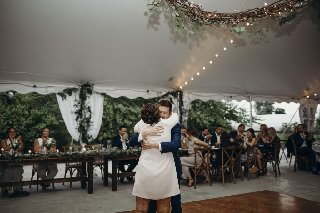 Emotional first dance with groom and mother